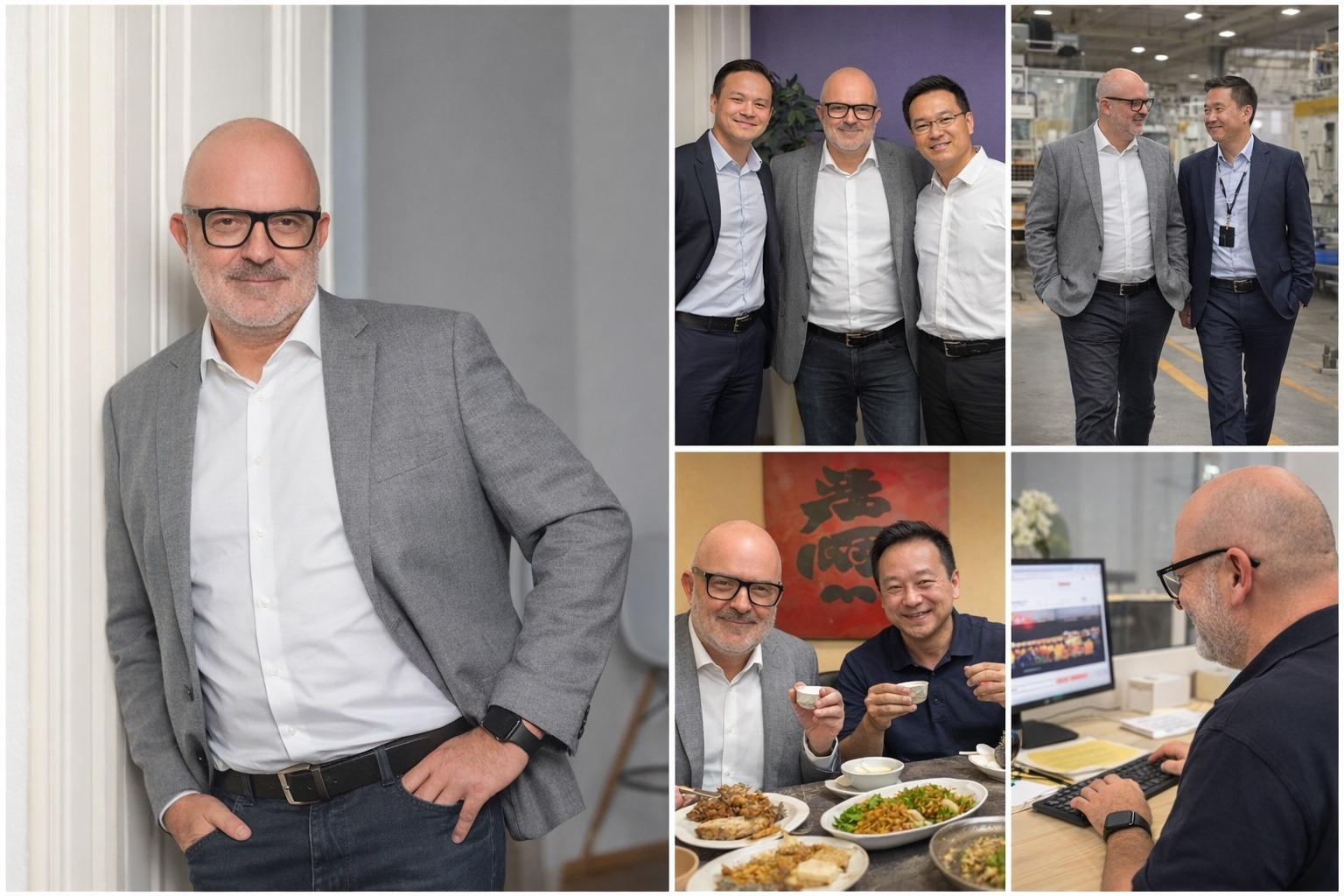 China Besuch Kollage