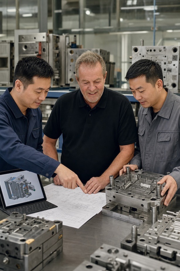 Heiko Gutsche beim Werkzeugbau in Dongguan